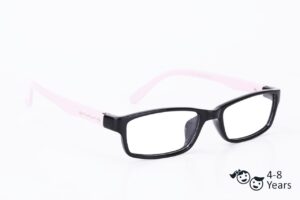 Black Pink Full Rim Rectangle Kids Computer Glasses