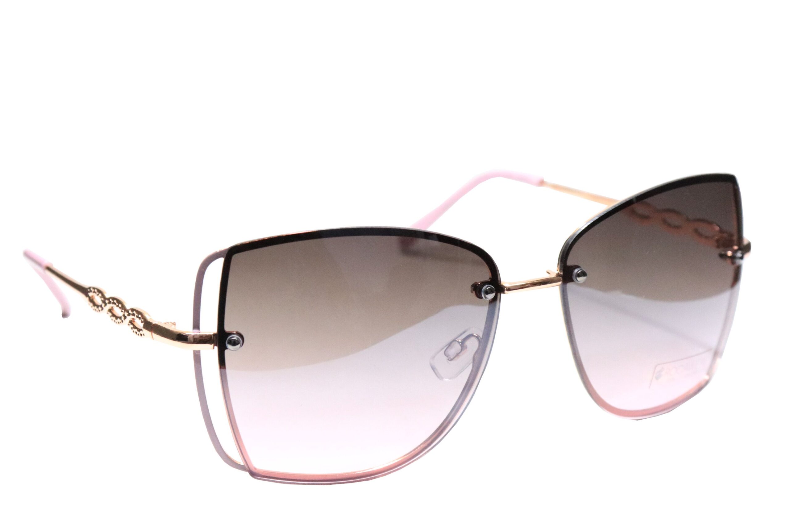 Gold Rimless Butterfly Sunglasses