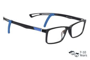 Black Full Rim Rectangle Kids Eyeglasses