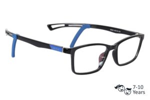 Black Full Rim Rectangle Kids Eyeglasses