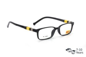 Black Full Rim Rectangle Kids Eyeglasses