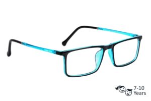 Black Full Rim Rectangle Kids Eyeglasses