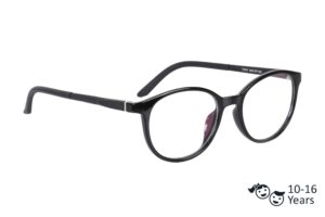 Black Full Rim Round Kids Eyeglasses