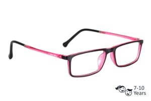 Black Full Rim Rectangle Kids Eyeglasses