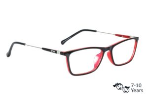 Black Full Rim Rectangle Kids Eyeglasses
