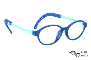 Blue Full Rim Oval Kids Eyeglasses
