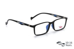 Black Full Rim Rectangle Kids Eyeglasses