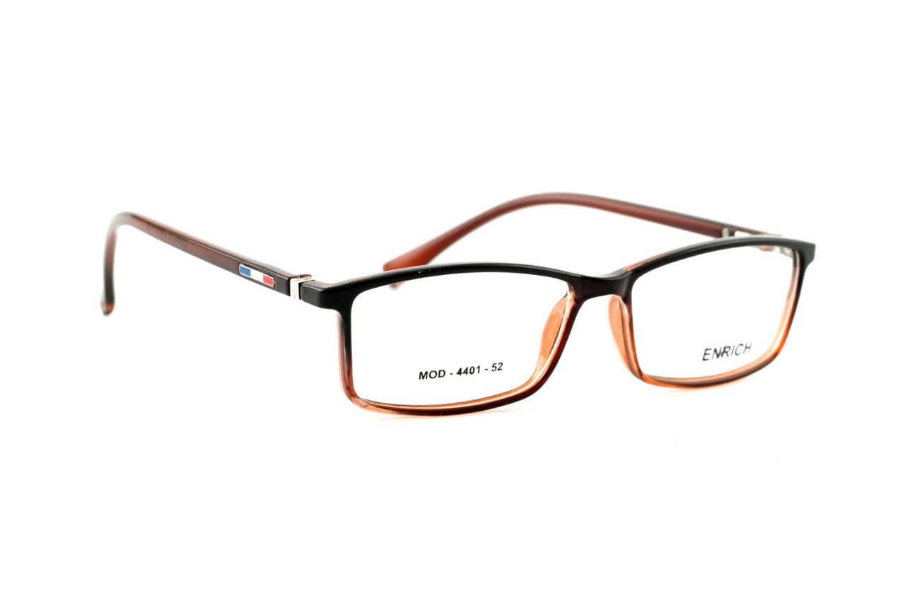 Black Brown Full Rim Rectangle Eyeglasses