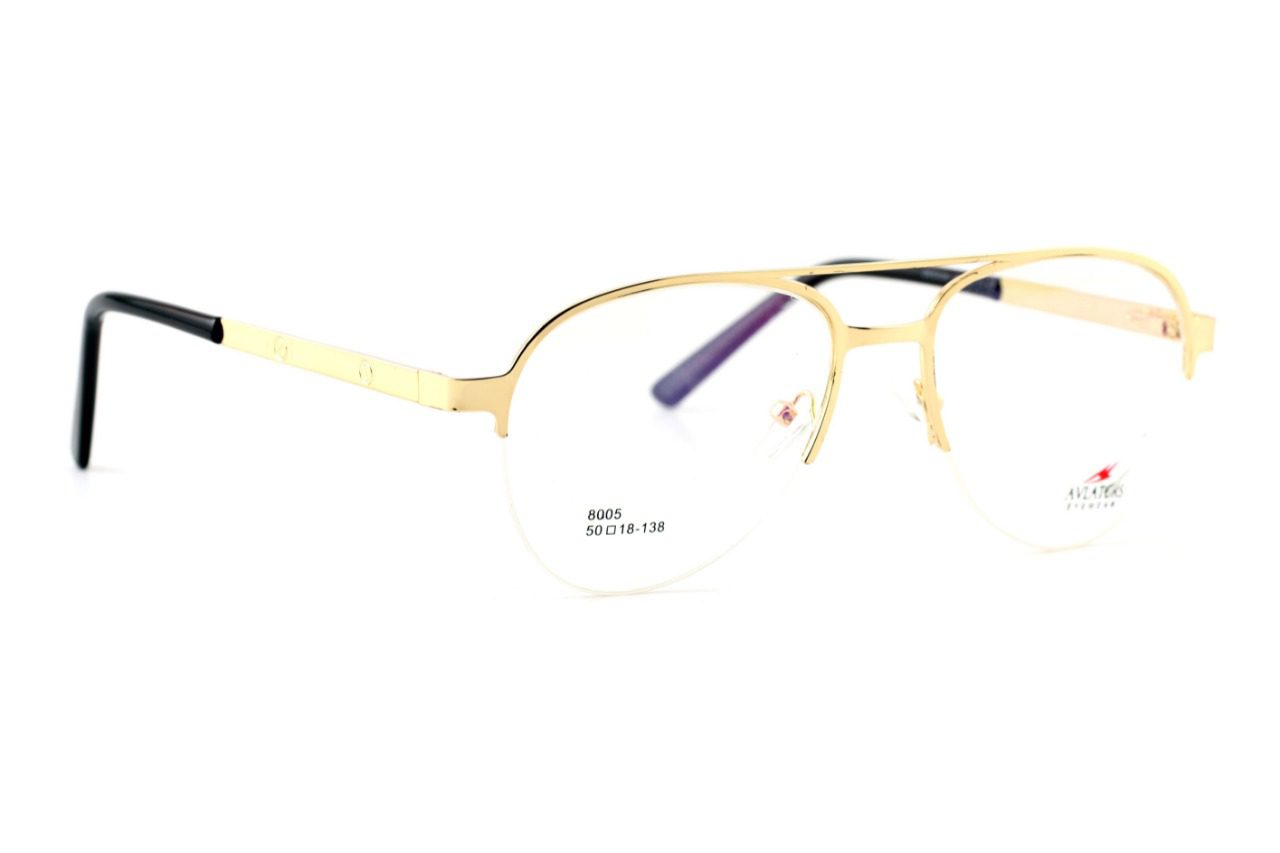 Gold Half Rim Aviator Eyeglasses