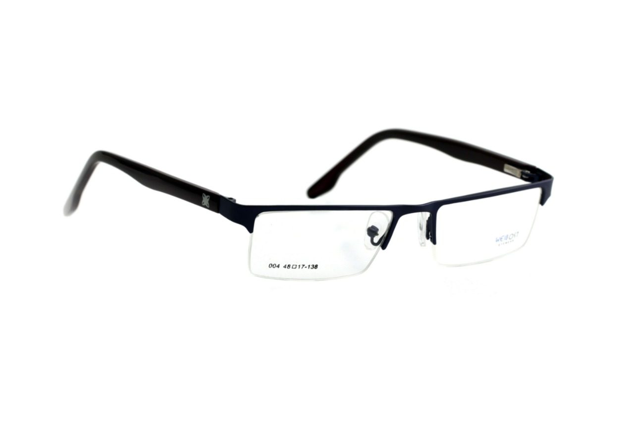Purple Half Rim Rectangle Eyeglasses
