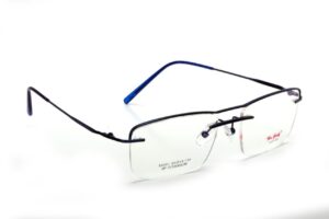 Blue Half Rim Rectangle Eyeglasses