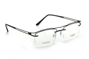 Black Half Rim Rectangle Eyeglasses