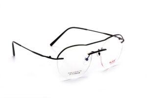 Black Half Rim Round Eyeglasses