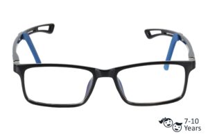 Black Full Rim Rectangle Kids Eyeglasses