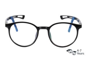 Black Full Rim Round Kids Eyeglasses