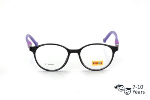 Black Pink Full Rim Round Kids Eyeglasses