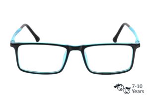 Black Full Rim Rectangle Kids Eyeglasses
