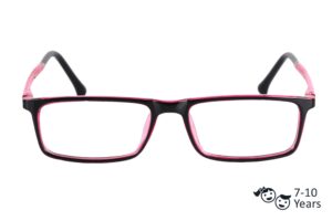 Black Full Rim Rectangle Kids Eyeglasses