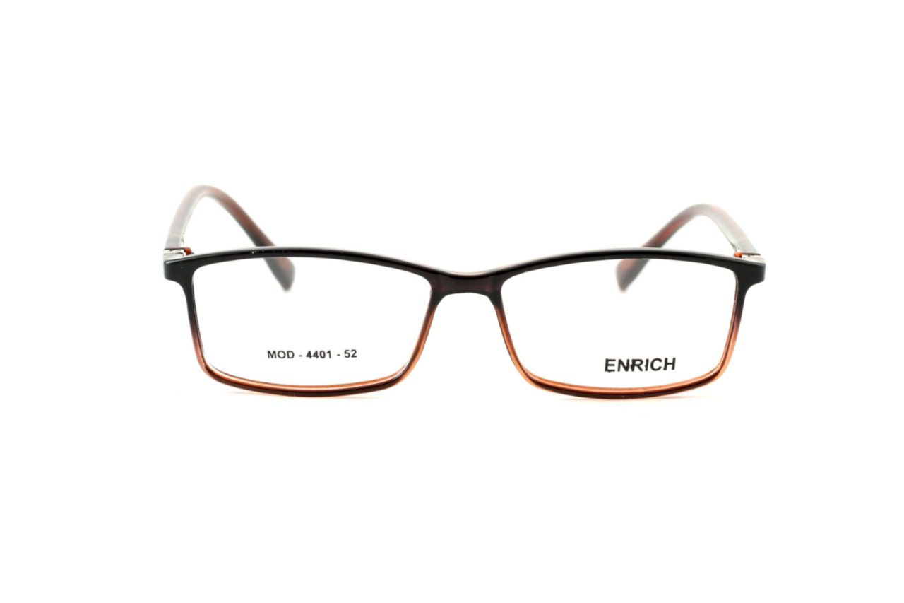 Black Brown Full Rim Rectangle Eyeglasses