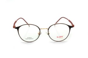 Gold Black Full Rim Round Eyeglasses