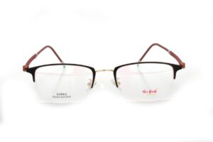 Gold Brown Half Rim Rectangle Eyeglasses