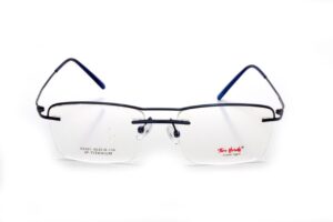Blue Half Rim Rectangle Eyeglasses