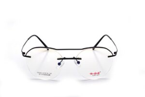 Black Half Rim Round Eyeglasses