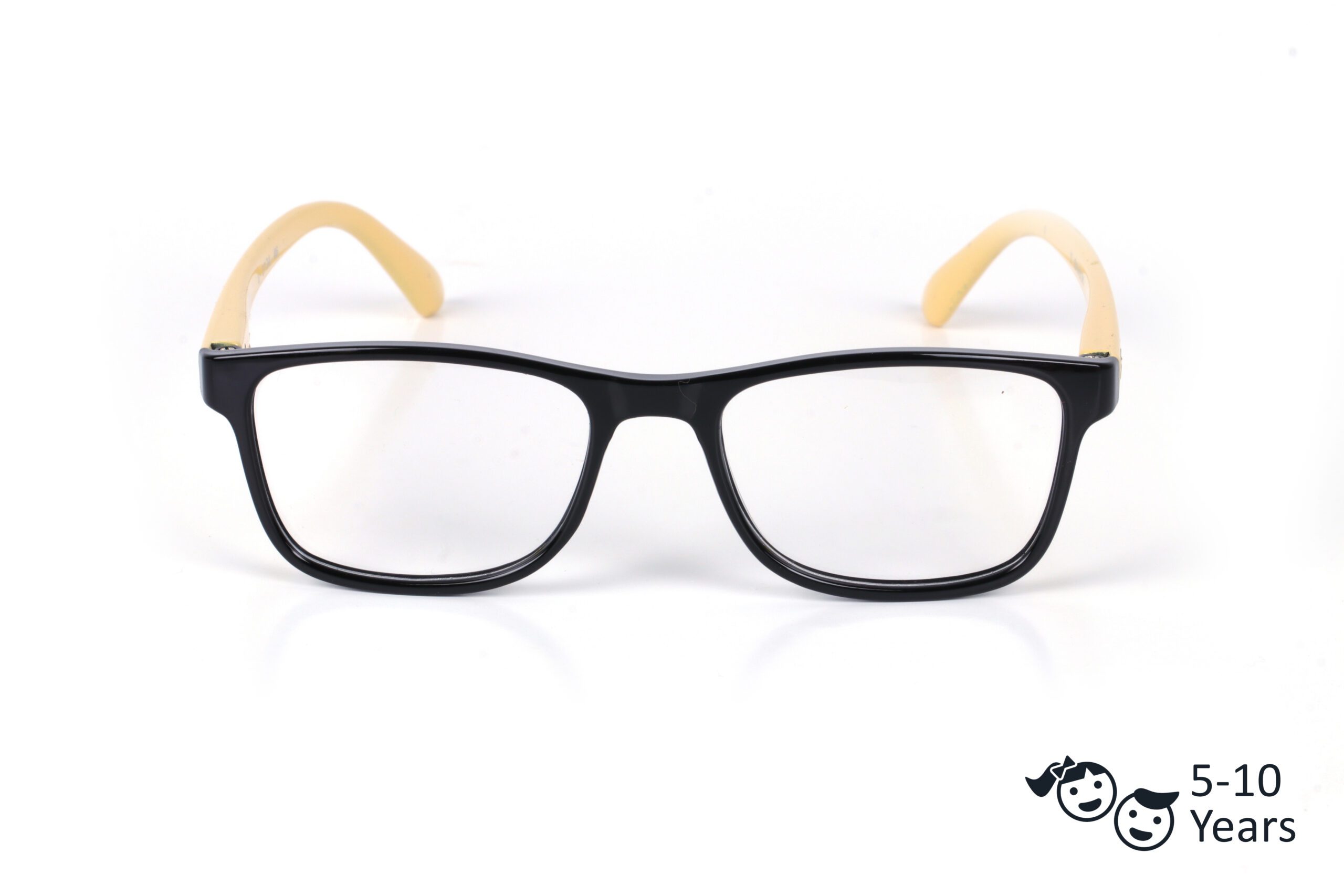 Black Yellow Full Rim Rectangle Kids Computer Glasses