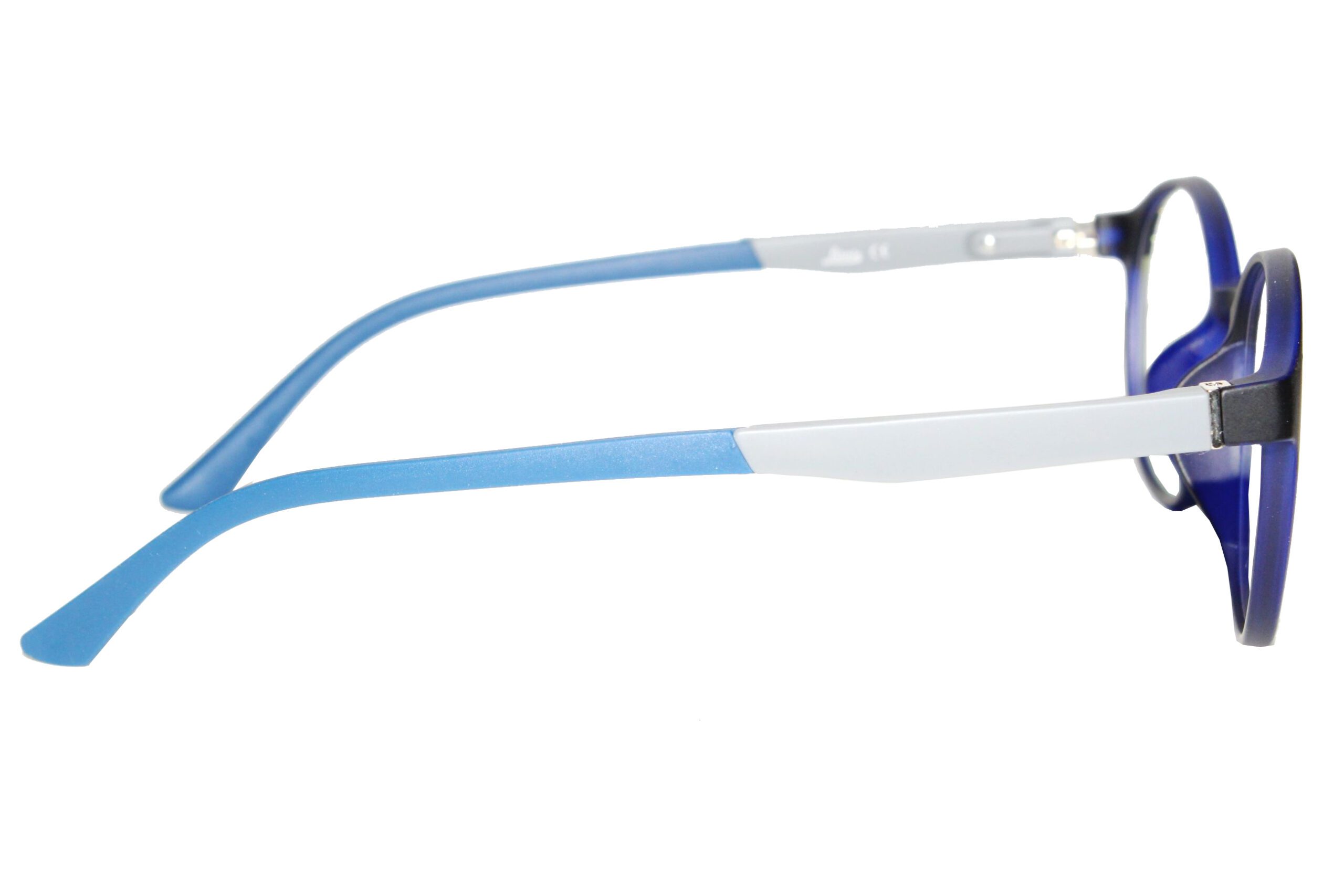 Black Blue Full Rim Round Eyeglasses