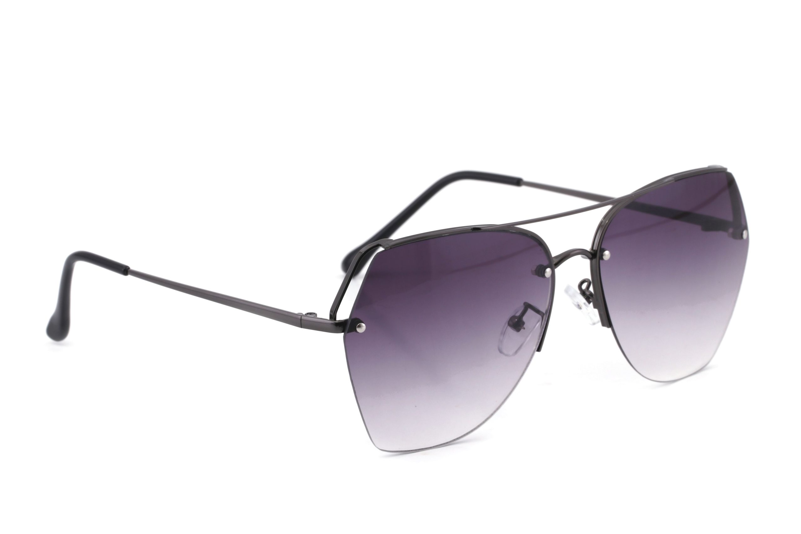 Fanfare Half Rim Aviator Sunglasses - SILVER | Tillys